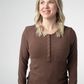 Georgia Long Sleeve Top - Brown