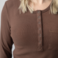 Georgia Long Sleeve Top - Brown