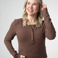 Georgia Long Sleeve Top - Brown