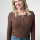 Georgia Long Sleeve Top - Brown