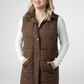 Harlow Long Vest - Brown