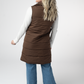 Harlow Long Vest - Brown