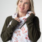 Classic Zoey ZipCowl Sweatshirt - Autumn Leaves and Olive