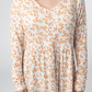 Long Sleeve Sarah Ruffle Top - Autumn Vines