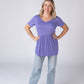 Sarah Ruffle Short Sleeve - Periwinkle Purple