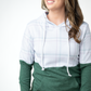 Hailey Pullover Hoodie - Mint and Red Plaid and Evergreen
