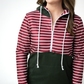 Soft Classic HalfZip Hoodie - Evergreen and Burgundy Stripes