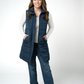 Harlow Long Vest - Navy