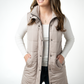 Harlow Long Vest - Latte