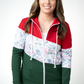 Colorblock Fullzip - Red, Winter Berry, Evergreen