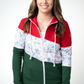 Colorblock Fullzip - Red, Winter Berry, Evergreen