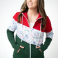 Colorblock Fullzip - Red, Winter Berry, Evergreen