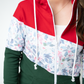 Colorblock Fullzip - Red, Winter Berry, Evergreen