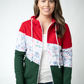 Colorblock Fullzip - Red, Winter Berry, Evergreen