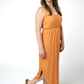 Reagan Ribbed Midi Dress - Pumpkin Floral