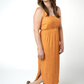 Reagan Ribbed Midi Dress - Pumpkin Floral