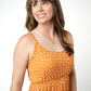 Reagan Ribbed Midi Dress - Pumpkin Floral