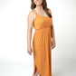 Reagan Ribbed Midi Dress - Pumpkin Floral