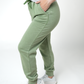 Vintage Wash Joggers - Olive