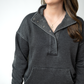 Jesse Vintage Wash Snap Pullover - Black