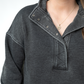 Jesse Vintage Wash Snap Pullover - Black