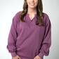 Lace Accent Vintage Wash Pullover - Purple