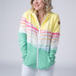 Colorblock Fullzip - Yellow, Rainbow Stripes, and Lime