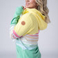 Colorblock Fullzip - Yellow, Rainbow Stripes, and Lime