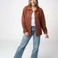 Geometric Button Down Jacket - Rust
