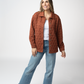 Geometric Button Down Jacket - Rust