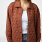 Geometric Button Down Jacket - Rust
