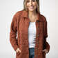 Geometric Button Down Jacket - Rust