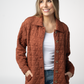 Geometric Button Down Jacket - Rust