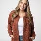 Geometric Button Down Jacket - Rust