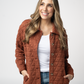 Geometric Button Down Jacket - Rust