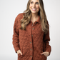 Geometric Button Down Jacket - Rust