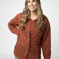 Geometric Button Down Jacket - Rust