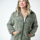 Two Tone Fullzip Sherpa - Olive and White
