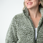 Two Tone Fullzip Sherpa - Olive and White