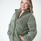 Two Tone Fullzip Sherpa - Olive and White