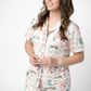 Brooke Top and Shorts Pajama Set - Pink Pine Noel