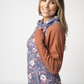 Classic Zoey ZipCowl Sweatshirt - Blushwood Floral and Terra Cotta