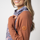 Classic Zoey ZipCowl Sweatshirt - Blushwood Floral and Terra Cotta