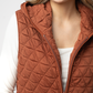 Heather Geometric Hooded Vest - Rust