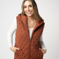 Heather Geometric Hooded Vest - Rust