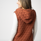 Heather Geometric Hooded Vest - Rust