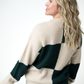 Checkered Block Sweater - Cream and Evergreen