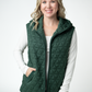 Heather Geometric Hooded Vest - Forest Green
