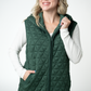 Heather Geometric Hooded Vest - Forest Green