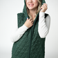 Heather Geometric Hooded Vest - Forest Green